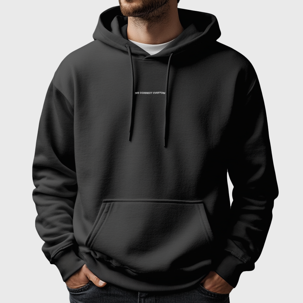 Sweat à capuche brodé blanc LCE
