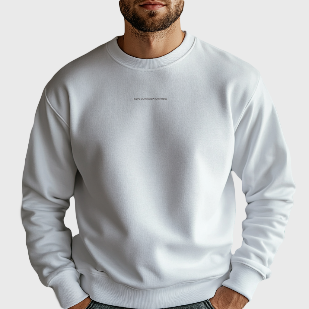 Sweat-shirt brodé blanc LCE